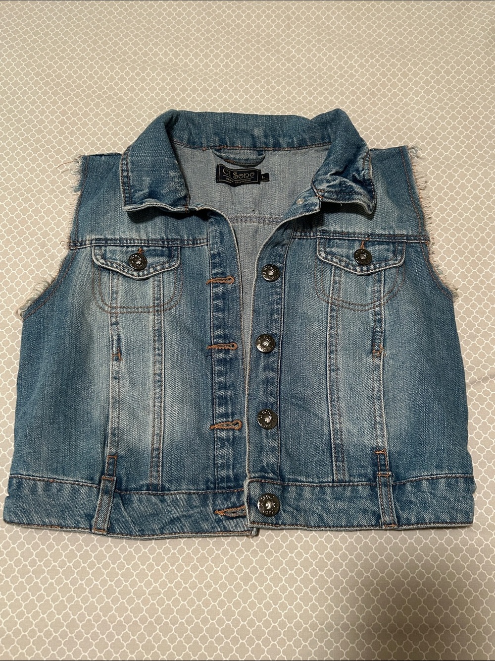 Ci Sono Blue Denim Sleeveless Jean Jacket